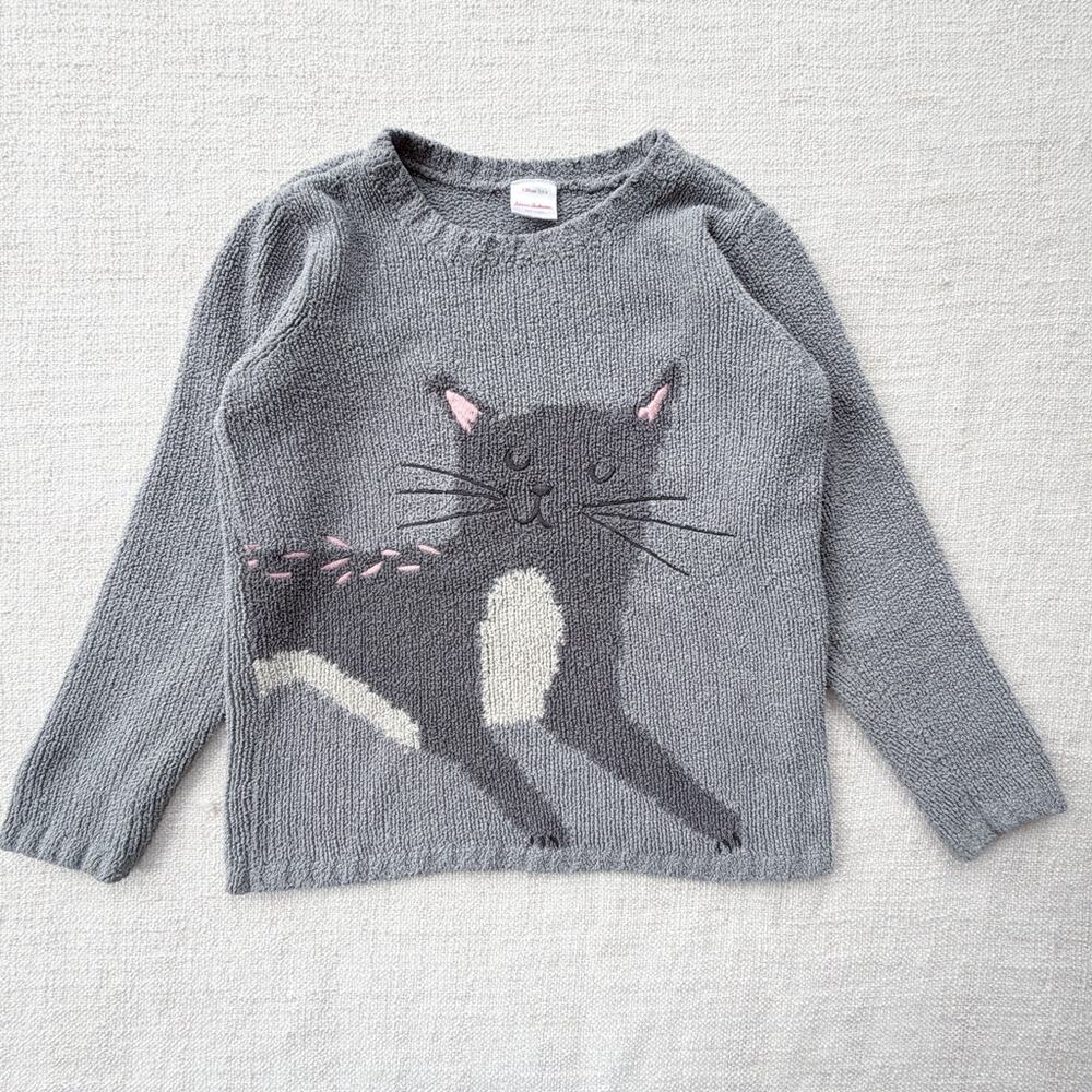 Hanna Andersson Gray Cat Marshmallow Sweater GUC 8